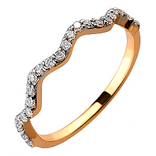 Золотое кольцо с цирконием куб. (01-19243871)