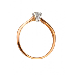 Золотое кольцо с цирконием куб. (01-200072471) фотография