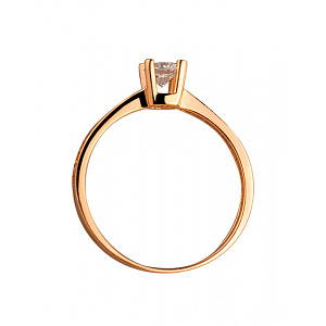 Золотое кольцо с цирконием куб. (01-200087371) фотография