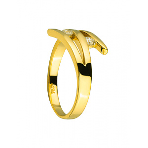 Золота каблучка з діамантами (01-200230571) фотографія