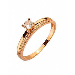Золота каблучка з цирконієм куб. (01-200369471) фотографія