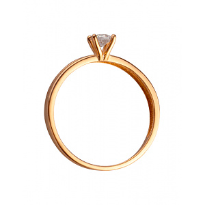 Золота каблучка з цирконієм куб. (01-200369471) фотографія