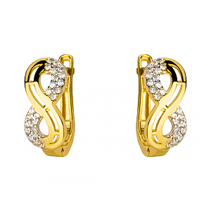 Золотые серьги с цирконием куб. (01-200382771) фотография