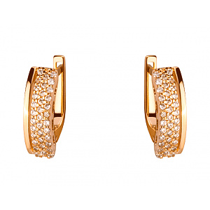 Золотые серьги с цирконием куб. (01-200413871) фотография