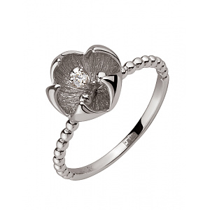 Золота каблучка з діамантом (01-200428671) фотографія