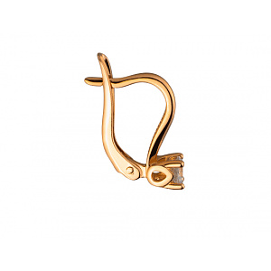 Золоті сережки з цирконієм куб. (01-200438271) фотографія