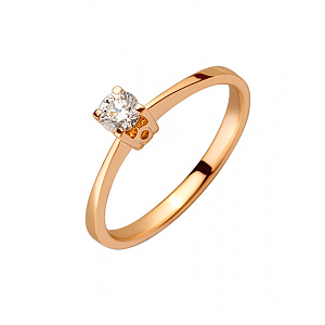 Золота каблучка з діамантом (01-200449071) фотографія