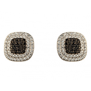 Золотые серьги с цирконием куб. (01-200547271) фотография