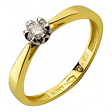 Золотое кольцо с бриллиантом (01-200569571)