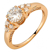 Золота каблучка з цирконієм куб. (01-200590071)