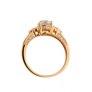 Золота каблучка з цирконієм куб. (01-200590071) фотографія