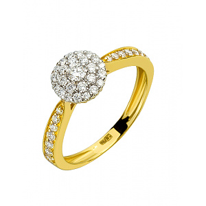 Золота каблучка з діамантами (01-200616871) фотографія