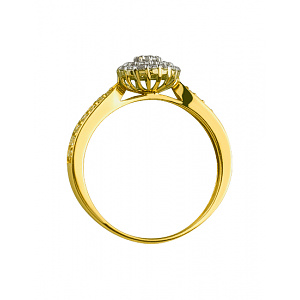 Золота каблучка з діамантами (01-200616871) фотографія