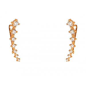 Золотые серьги с фианитом (цирконием куб.) (01-200627471) фотография