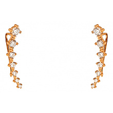 Золотые серьги с фианитом (цирконием куб.) (01-200627471)