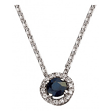 Золоте кольє з діамантами  та  корундом (01-200633371)