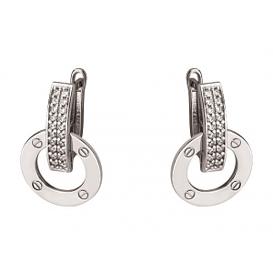 Золотые серьги с фианитом (цирконием куб.) (01-200761671) фотография