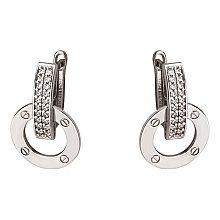 Золотые серьги с фианитом (цирконием куб.) (01-200761671)