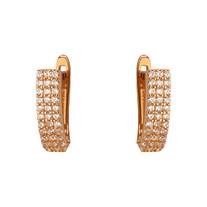 Золотые серьги с фианитом (цирконием куб.) (01-200783571) фотография