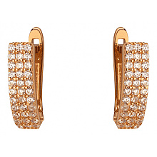 Золотые серьги с фианитом (цирконием куб.) (01-200783571)