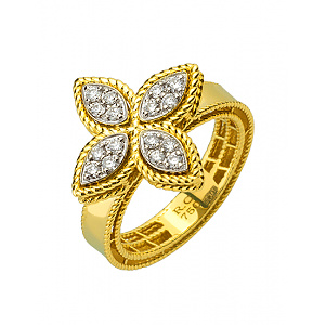 Золота каблучка з діамантами (01-200807471) фотографія