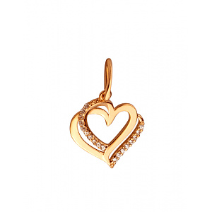 Золотий кулон з фіанітом (цирконієм куб.) (01-200810771) фотографія