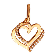 Золотий кулон з фіанітом (цирконієм куб.) (01-200810771)