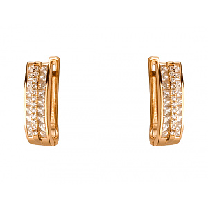 Золоті сережки з фіанітом (цирконієм куб.) (01-200816071) фотографія