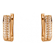 Золоті сережки з фіанітом (цирконієм куб.) (01-200816071)