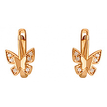 Золотые серьги с фианитом (цирконием куб.) (01-200841771)