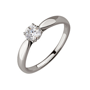 Платиновое кольцо с бриллиантом (03-406-00072) фотография