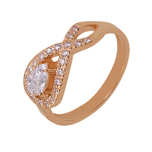 Золотое кольцо с фианитами (1к-161) фотография