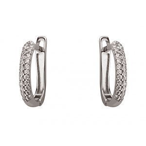 Золотые серьги с цирконием куб. (01-19053972) фотография