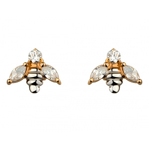 Золотые серьги с цирконием куб. (01-19118972) фотография