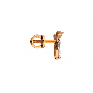 Золотые серьги с цирконием куб. (01-19118972) фотография