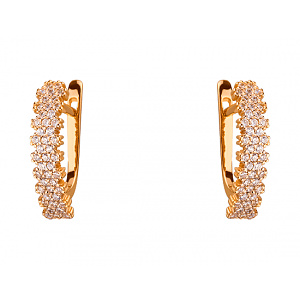 Золоті сережки з цирконієм куб. (01-19326372) фотографія