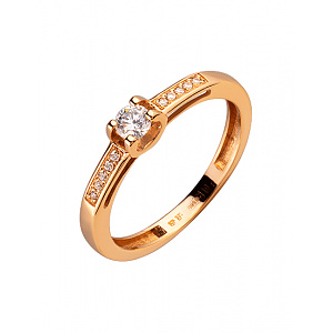 Золота каблучка з цирконієм куб. (01-200182772) фотографія