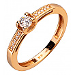 Золота каблучка з цирконієм куб. 01-200182772 фотографія 1