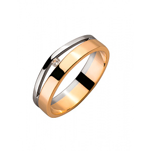 Золотое кольцо с цирконием куб. (01-200209472) фотография