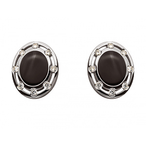 Золотые запонки с бриллиантами  и  цирконием куб. (01-200257972) фотография