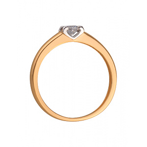 Золотое кольцо с цирконием куб. (01-200283072) фотография