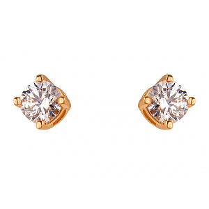 Золотые серьги с цирконием куб. (01-200343472) фотография