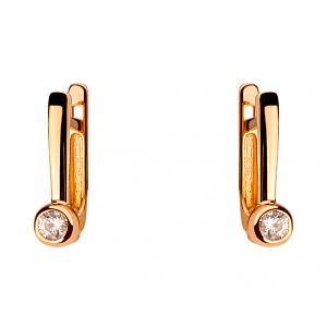 Золоті сережки з цирконієм куб. (01-200358772) фотографія