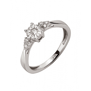 Золота каблучка з діамантами (01-200443772) фотографія