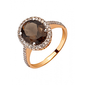 Золотое кольцо с кварцем (01-200449072) фотография