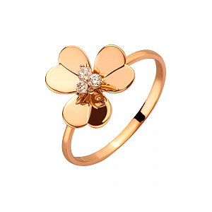 Золотое кольцо с цирконием куб. (01-200542672) фотография