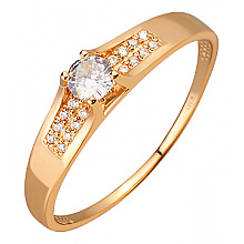 Золота каблучка з фіанітом (цирконієм куб.) (01-200761672)