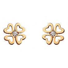 Золоті сережки з фіанітом (цирконієм куб.) (01-200807472)