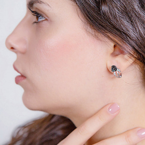 Золоті сережки з фіанітами (11б_с-081) фотографія