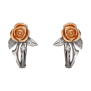 Золоті сережки з діамантами (4б_с-081) фотографія